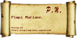 Pimpi Mariann névjegykártya